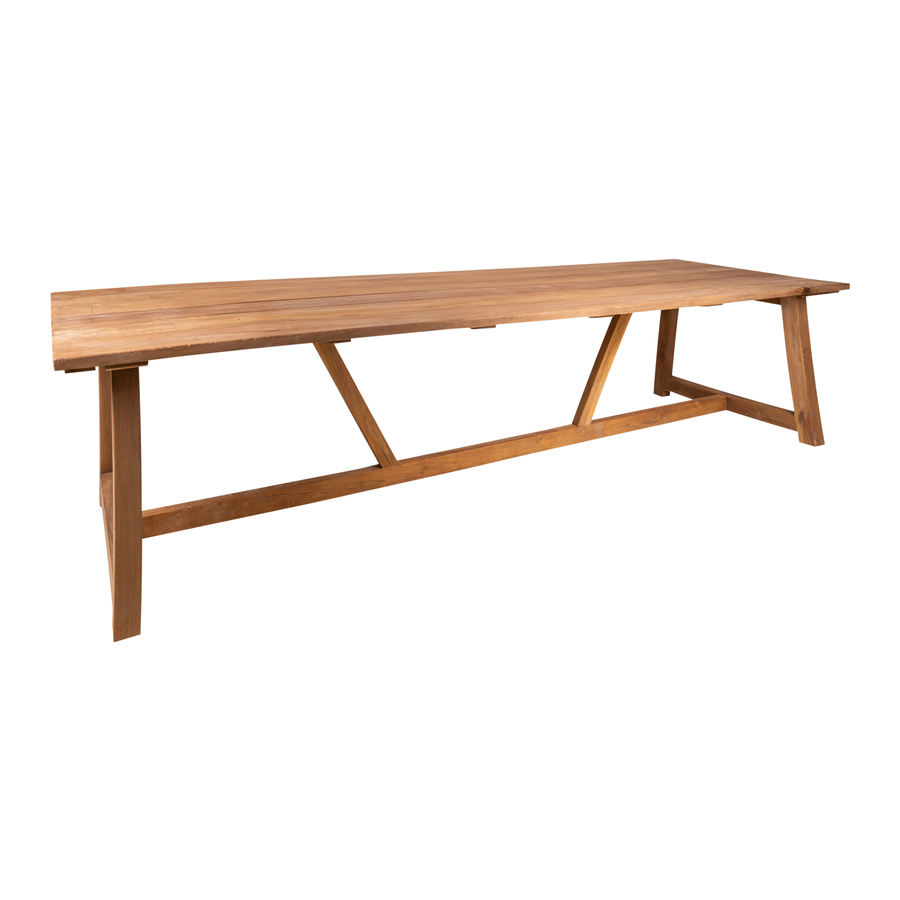 Rene Houtman Tuinset Teak Olivia Tuintafel 240 + Zitbankje 350 Cm