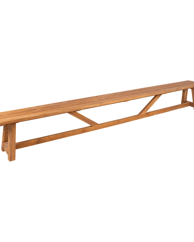 Rene Houtman Tuinset Teak Olivia Tuintafel 240 + Zitbankje 350 Cm