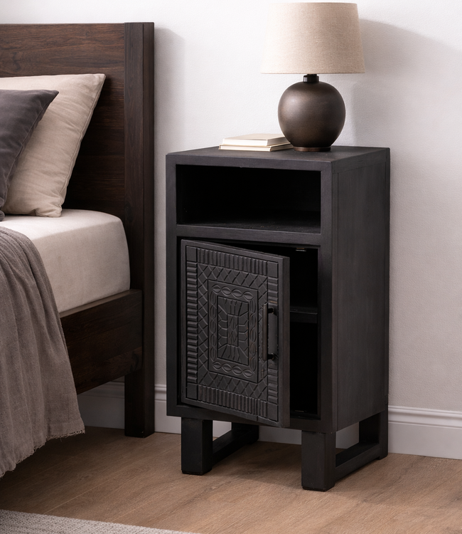 Rene Houtman Nachtkastje Dallie Links Of Rechts - Houtsnijwerk