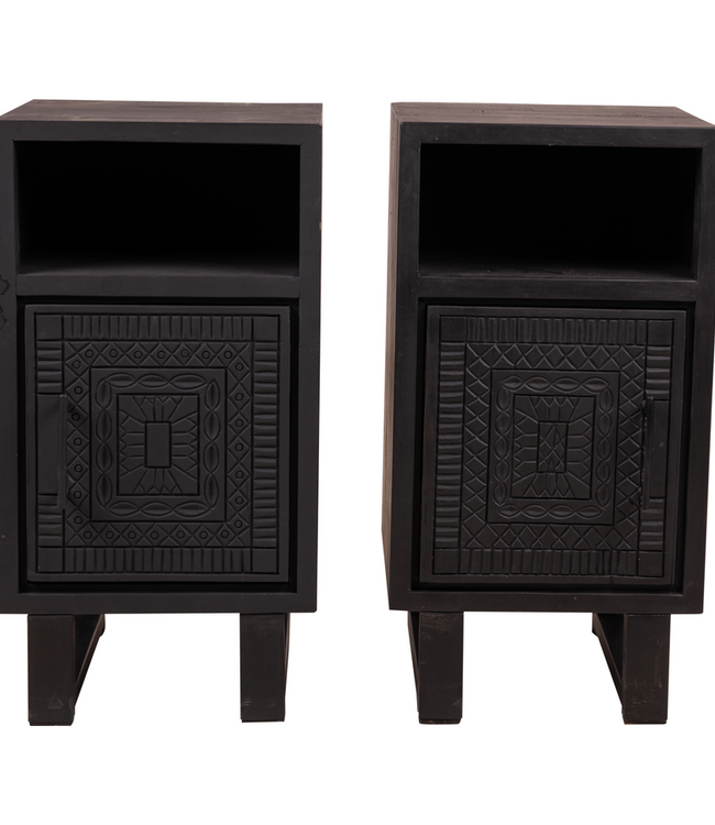 Rene Houtman Nachtkastje Dallie Links Of Rechts - Houtsnijwerk