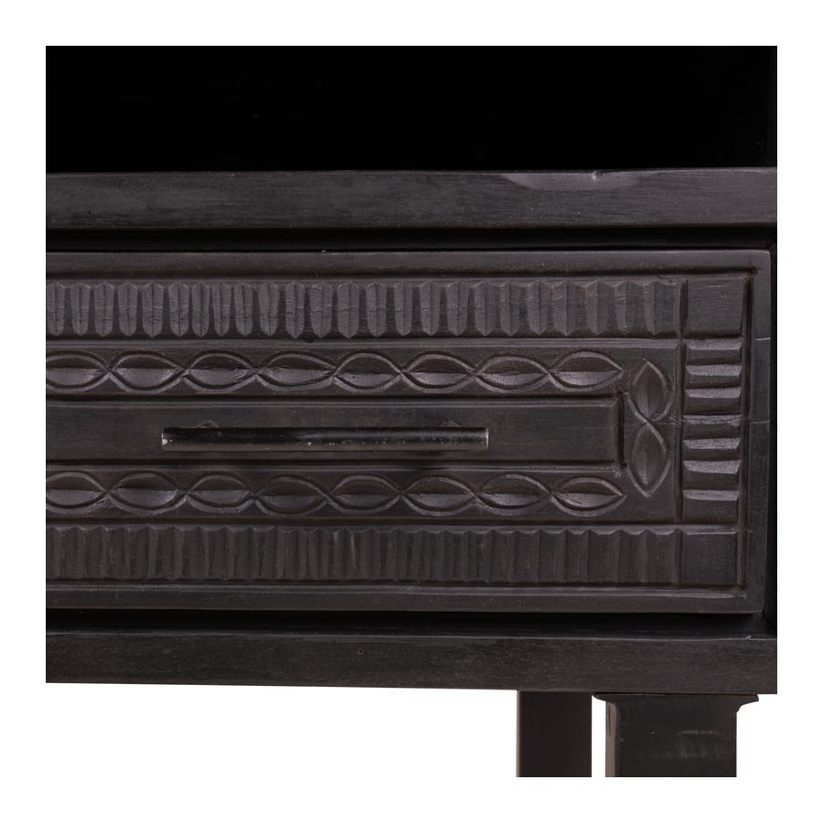 Rene Houtman Wandtafel Dallie Zwart - 100x40x90 Cm - Houtsnijwerk