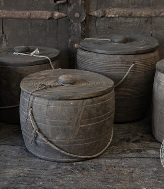 Be-Uniq Oude Pottenset Met Deksel | Set Van 5 | Nepal