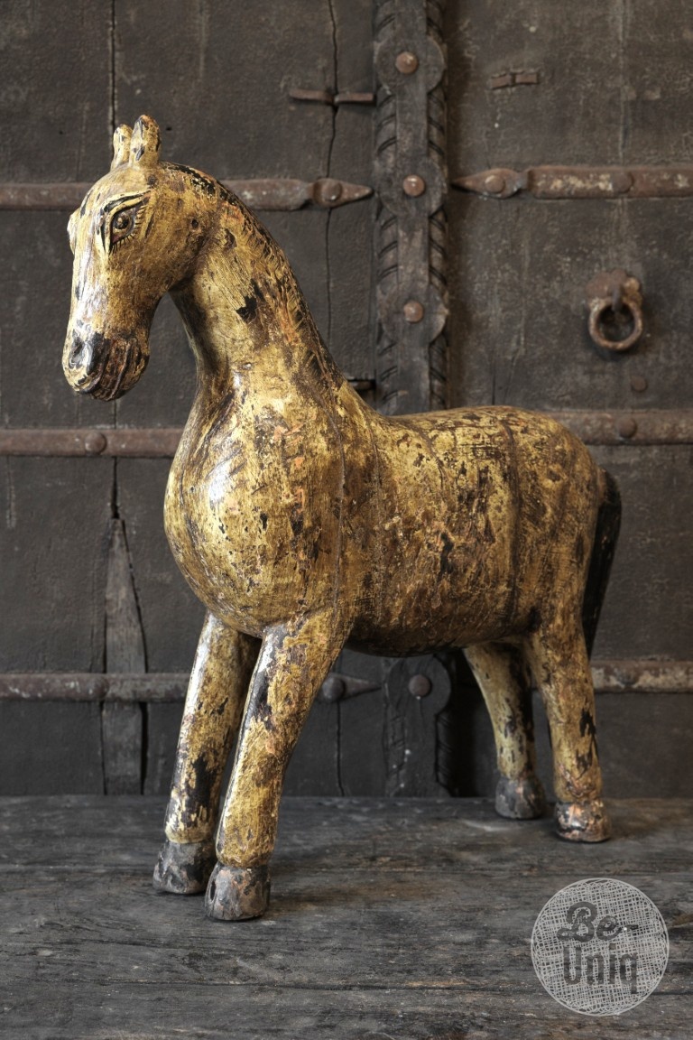 Be-Uniq Houten Paard | India | H60 x B56 x D12 cm