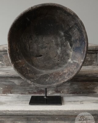 Be-Uniq Antieke Schaal Op Standaard | Marmer | H60 cm