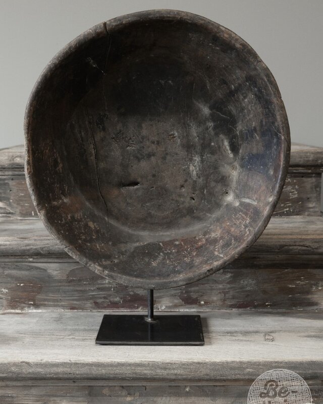 Be-Uniq Antieke Schaal Op Standaard | Marmer | H60 cm