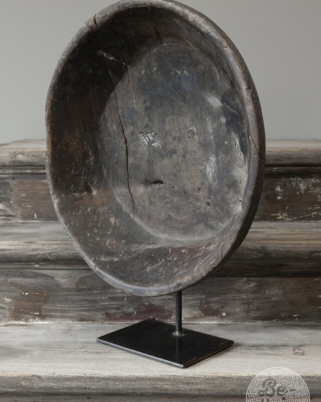 Be-Uniq Antieke Schaal Op Standaard | Marmer | H60 cm