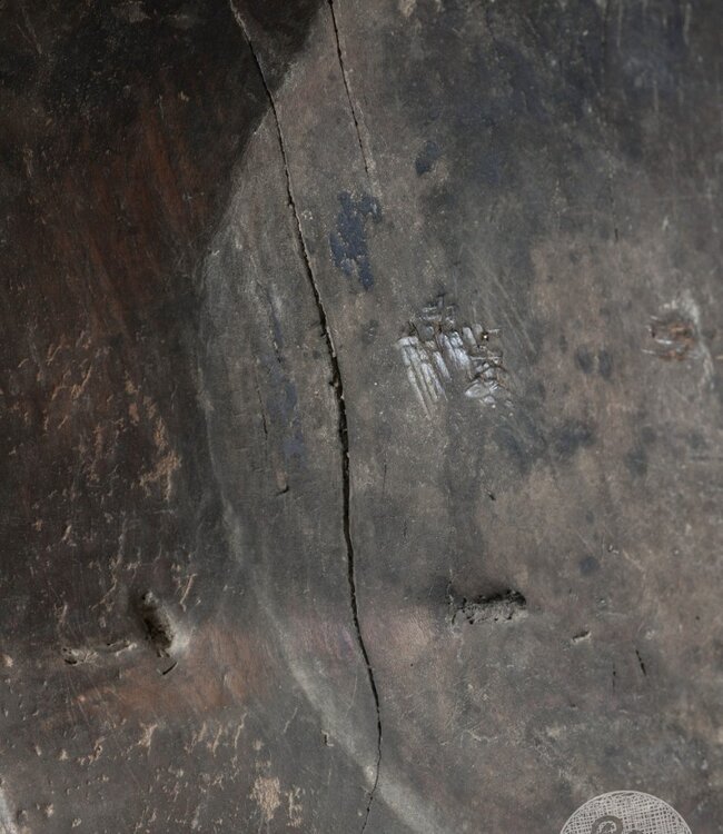 Be-Uniq Antieke Schaal Op Standaard | Marmer | H60 cm