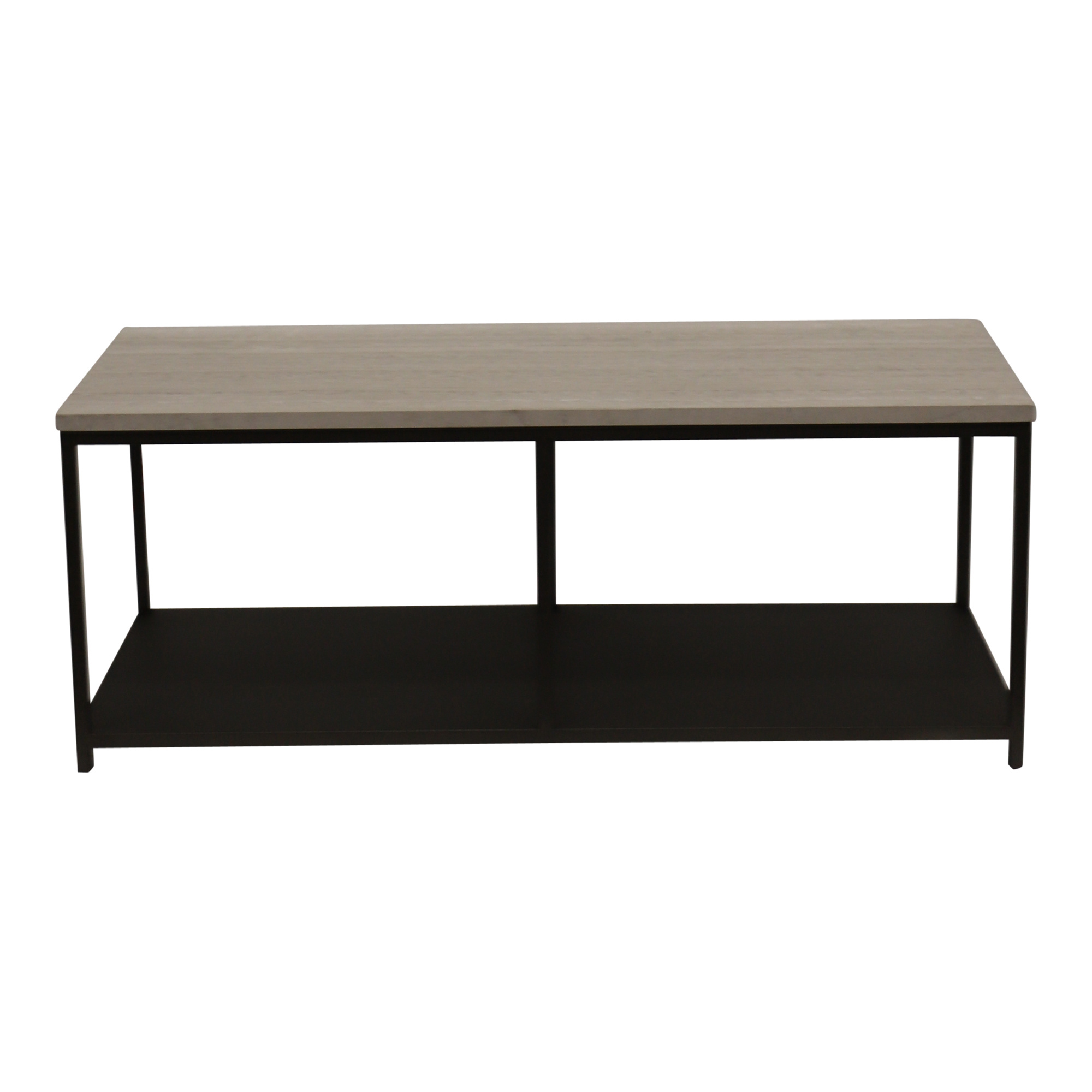 PTMD Laco Witte bijzettafel met marmeren blad en taupe metalen frame