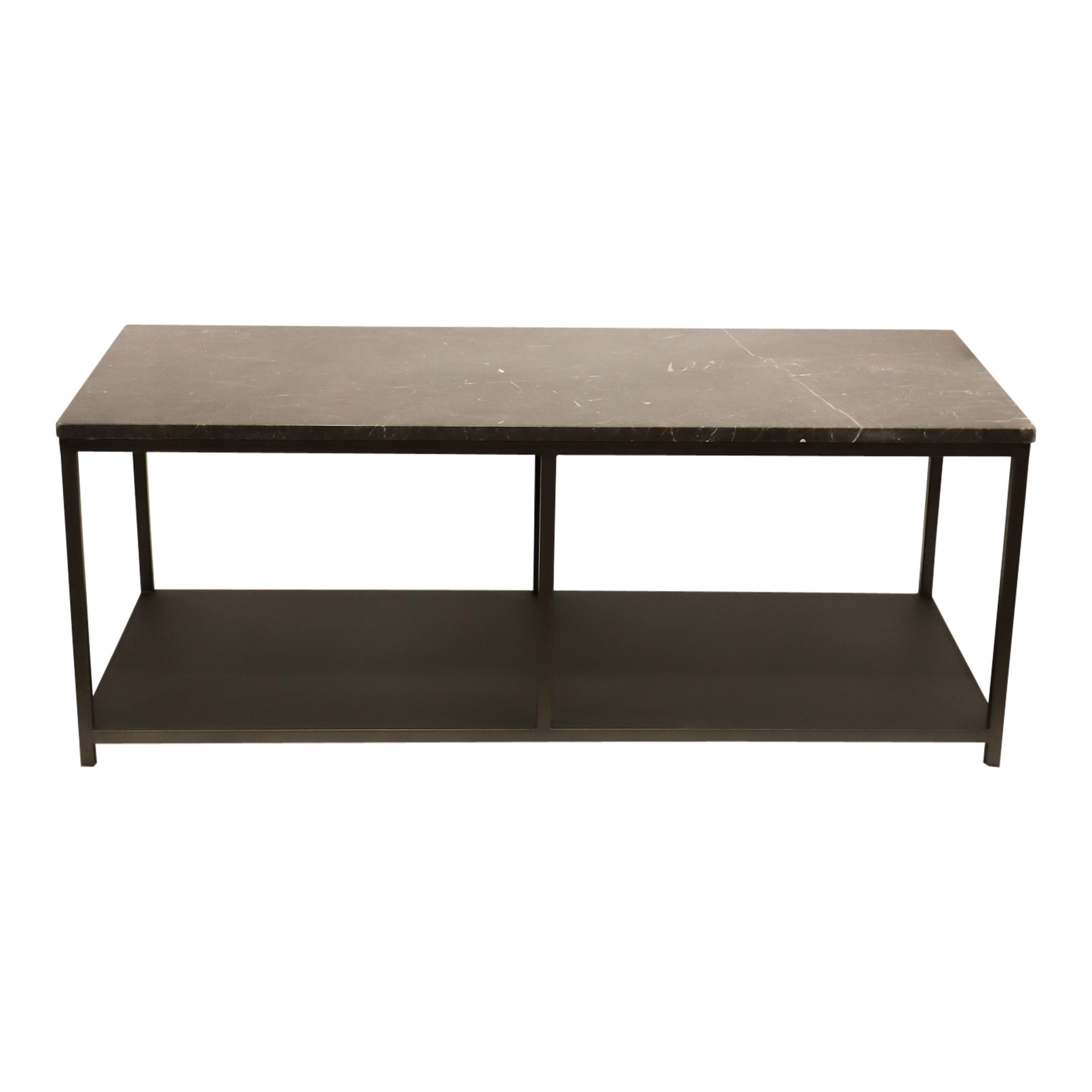 PTMD Laco Brown bijzettafel met marmeren blad en taupe metalen frame.