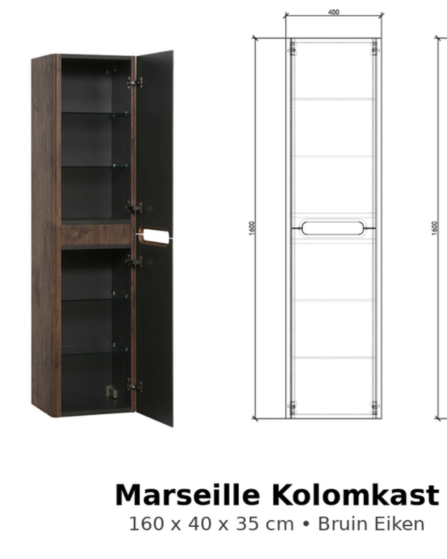 Rene Houtman Badkamermeubel Marseille Rond - Bruin Eiken - Stel Samen