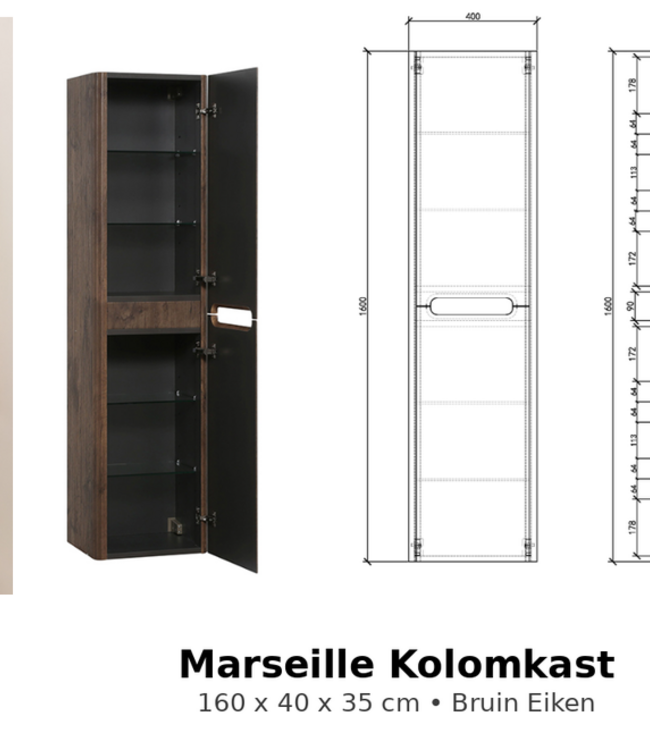 Rene Houtman Badkamermeubel Marseille Rond - Bruin Eiken - Stel Samen