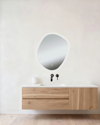 Wiesbaden Ellva Spiegel | Organisch | LED | 70 x 80 cm