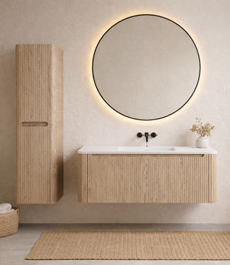 Rene Houtman Badkamermeubel Set Marseille Rond | Licht Eiken | Stel Samen
