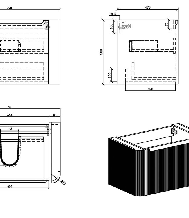 Rene Houtman Badkamermeubel Marseille Rond | Licht Eiken | Stel Samen