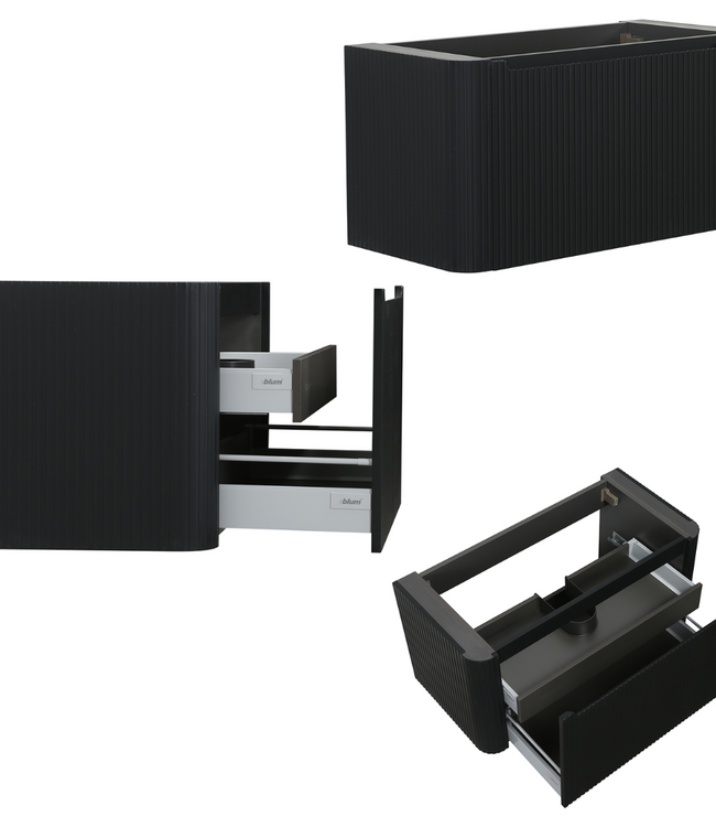 Rene Houtman Badkamermeubel Set Marseille Rond | Mat Zwart | Stel Samen