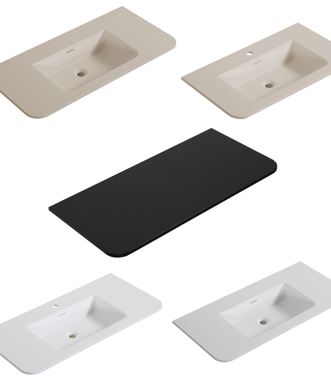 Rene Houtman Badkamermeubel Marseille Rond | Mat Zwart | Stel Samen