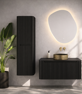 Rene Houtman Badkamermeubel Marseille Rond | Mat Zwart | Stel Samen