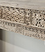 Be-Uniq Oude wandtafel met snijwerk | India | H87xB90xD30 cm