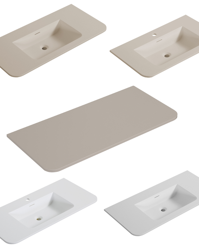 Rene Houtman Badkamermeubel Marseille Rond | Mat Beige | Stel Samen