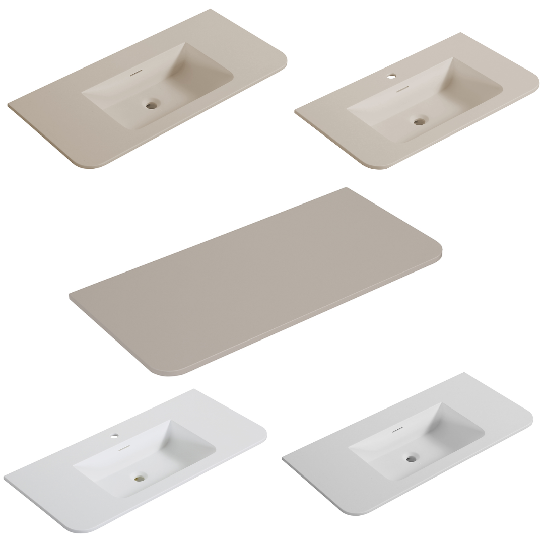 Rene Houtman Badkamermeubel Marseille Rond | Mat Beige | Stel Samen