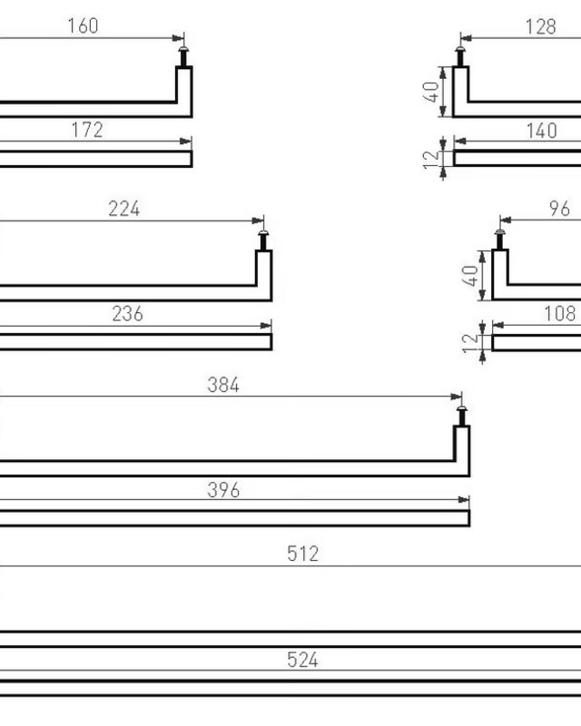 Dauby STUK MEUBELGREEP PMQ-96 RUW METAAL (RM) 96mm