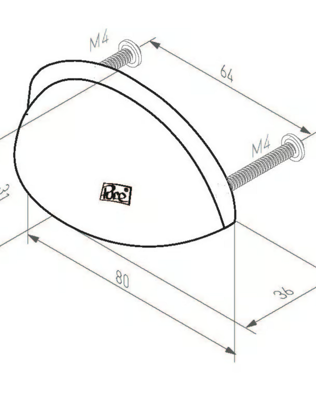 Dauby STUK MEUBELSCHELP PCO 64 RUW BRONS GEPOLIJST (RBP) 64mm
