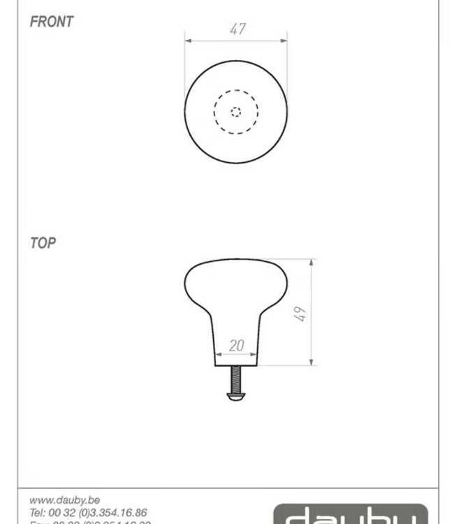 Dauby STUK MEUBELKNOP PT-45 VEROUDERD IJZER - ZWART (VO) 45mm