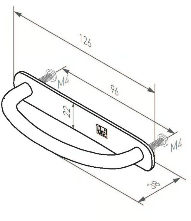 Dauby STUK MEUBELGREEP PMR-96 MAT WIT BRONS (WBS) 96mm