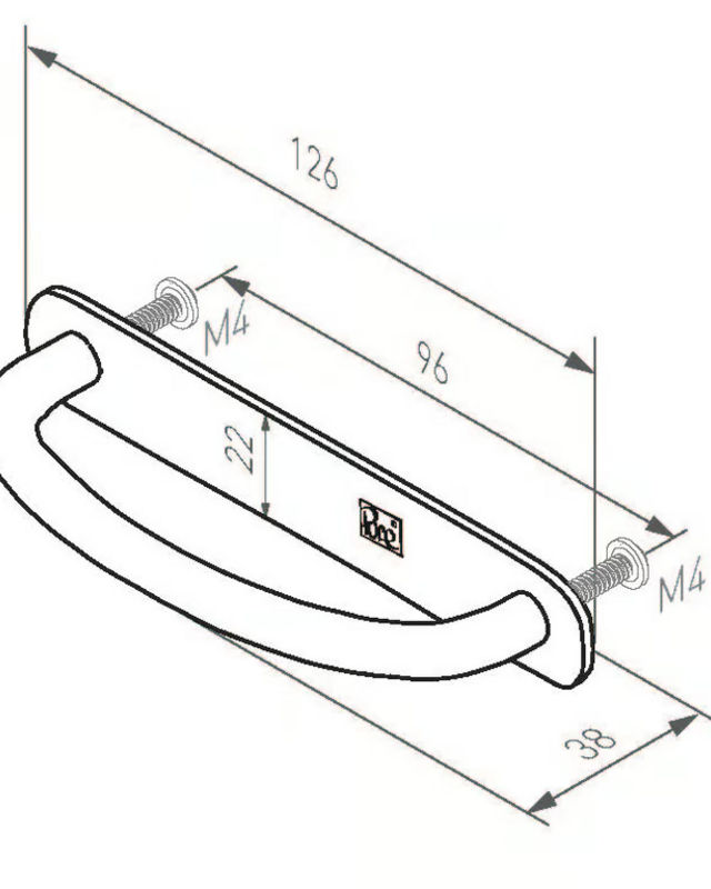 Dauby STUK MEUBELGREEP PMR-96 WIT BRONS (WB) 96mm