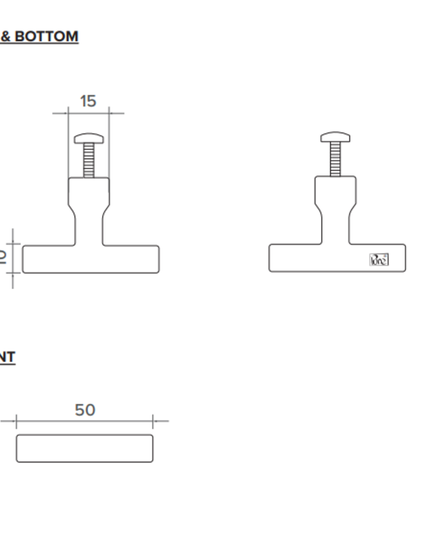 Dauby STUK MEUBELKNOP PQT MAT WIT BRONS (WBS)