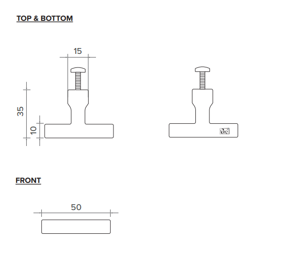Dauby STUK MEUBELKNOP PQT MAT WIT BRONS (WBS)