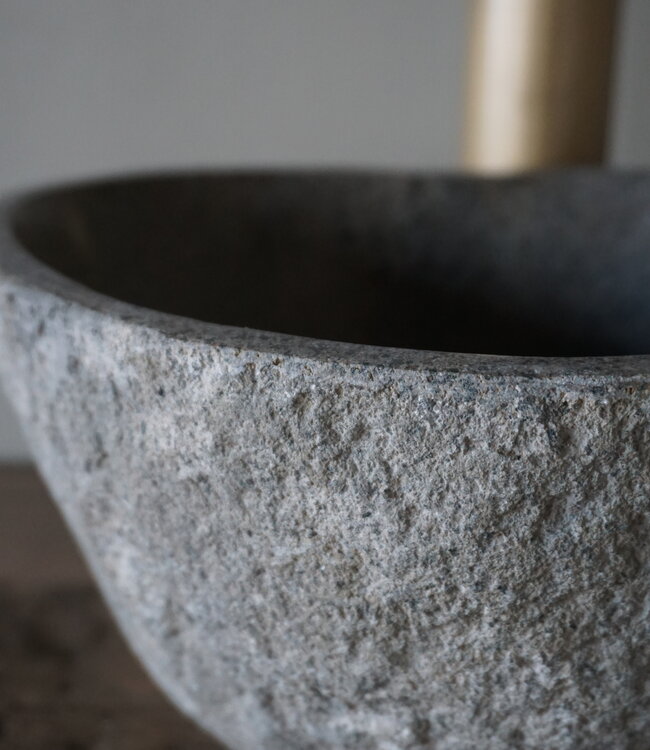 Rene Houtman Kleine Stenen Waskom + Spoelgat | H12,4 x B25 x D21 cm