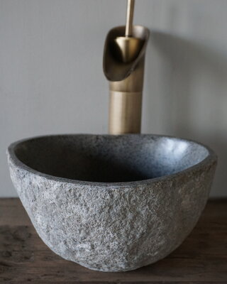 Rene Houtman Kleine Stenen Waskom + Spoelgat | H12,4 x B25 x D21 cm