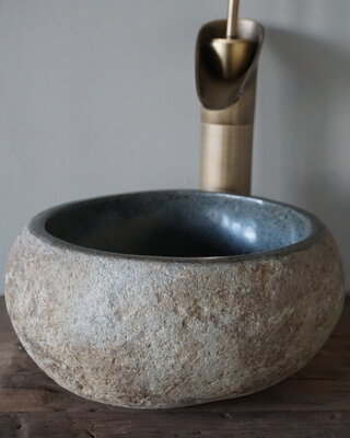 Rene Houtman Kleine Stenen Waskom + Spoelgat | H14 x B26 x D23 cm