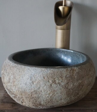 Rene Houtman Kleine Stenen Waskom + Spoelgat | H14 x B26 x D23 cm