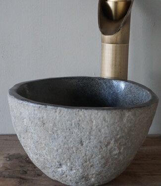 Rene Houtman Kleine Stenen Waskom + Spoelgat | H13 x B22 x D22 cm