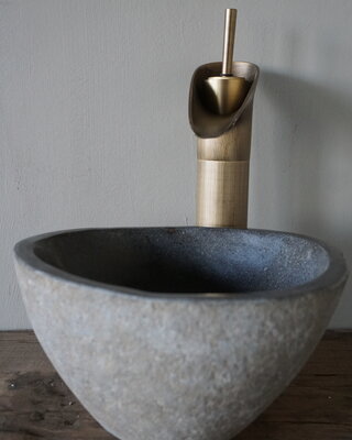 Rene Houtman Kleine Stenen Waskom + Spoelgat | Nr 2 | H13 x B24 x D22 cm
