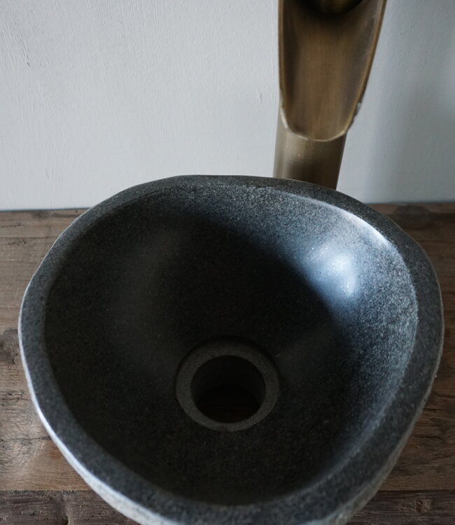 Rene Houtman Kleine Stenen Waskom + Spoelgat | H12,5 x B22,5 x D22,5 cm