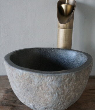 Rene Houtman Kleine Stenen Waskom + Spoelgat | H12,5 x B22,5 x D22,5 cm