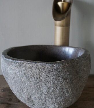 Rene Houtman Kleine Stenen Waskom + Spoelgat | H13,5 x B22,5 x D22 cm