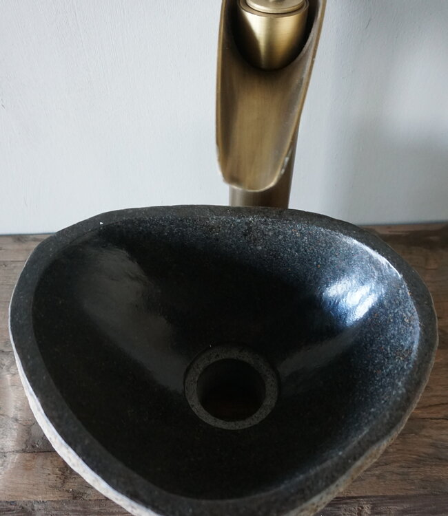 Rene Houtman Kleine Stenen Waskom + Spoelgat | Nr 2 | H13 x B26 x D21 cm