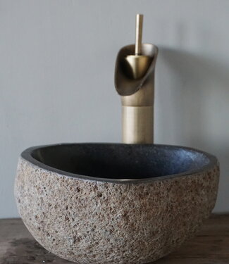 Rene Houtman Kleine Stenen Waskom + Spoelgat | Nr 2 | H13 x B26 x D21 cm