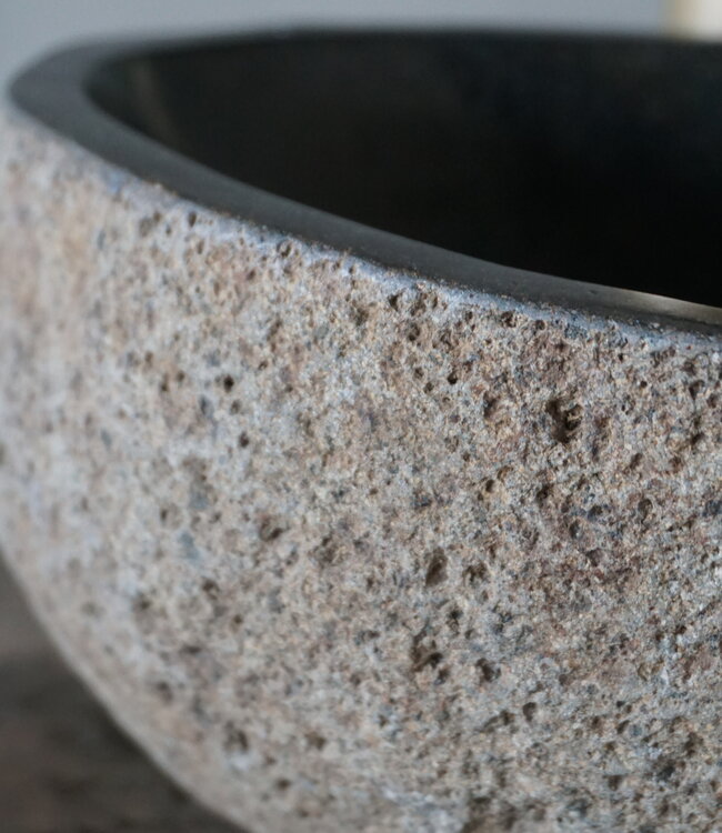 Rene Houtman Kleine Stenen Waskom + Spoelgat | Nr 2 | H13 x B26 x D21 cm