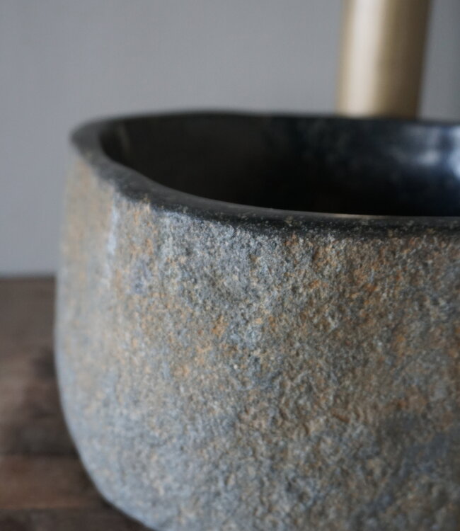 Rene Houtman Kleine Stenen Waskom + Spoelgat | H13 x B23,5 x D21 cm
