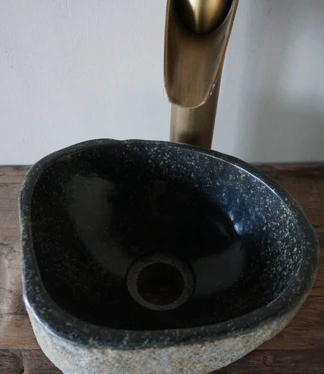 Rene Houtman Kleine Stenen Waskom + Spoelgat | H13 x B23,5 x D21 cm