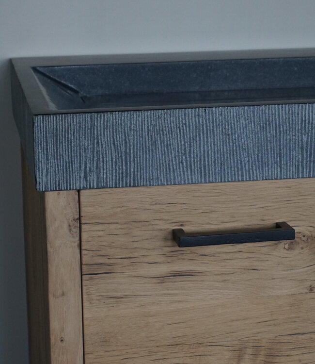 Rene Houtman Badkamermeubel Rowin | Geschaafd Oud Eiken | Maatwerk