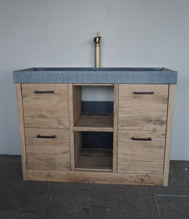 Rene Houtman Badkamermeubel Rowin | Geschaafd Oud Eiken | Maatwerk