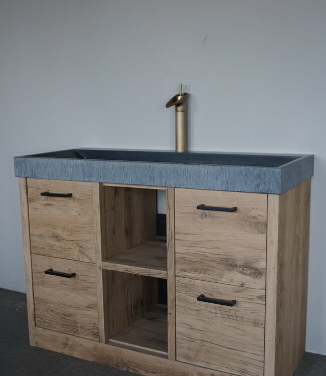 Rene Houtman Badkamermeubel Rowin | Geschaafd Oud Eiken | Maatwerk