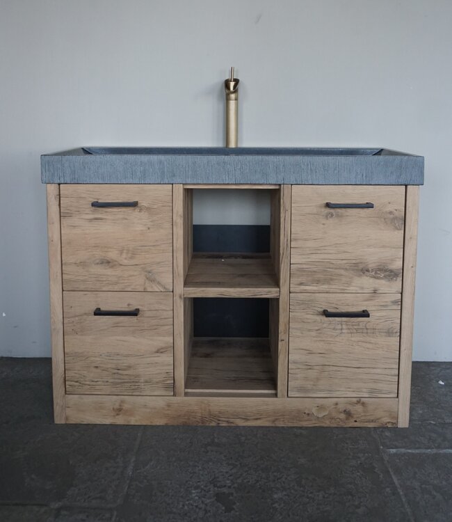 Rene Houtman Badkamermeubel Rowin | Geschaafd Oud Eiken | Maatwerk