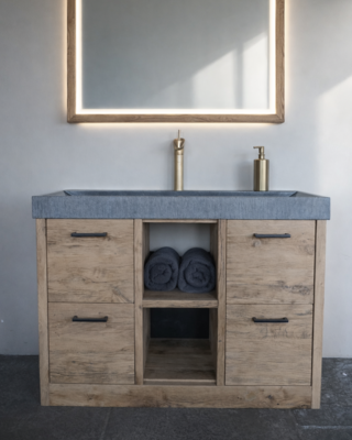 Rene Houtman Badkamermeubel Rowin | Geschaafd Oud Eiken | 120 cm